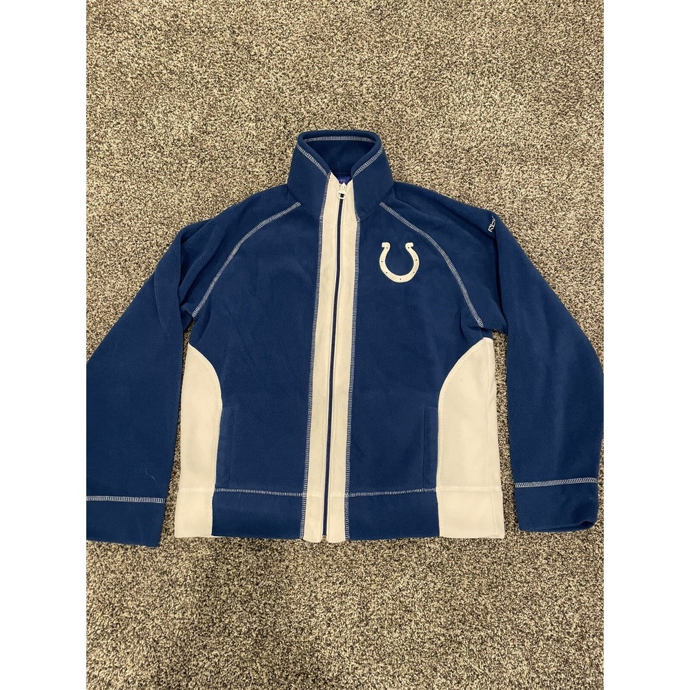 Women's Colts NFL Reebok Fleece Zip  Jacket Size Large Blue